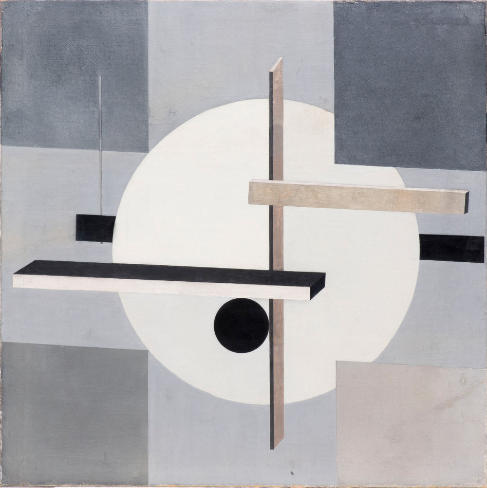 Эль Лисицкий "Проун Р.В.Н. 2" (1923 г.) - смешанная техника, холст - 99 х 99 см. - Музей Шпренгеля, Ганновер, Германия