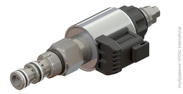 Клапан DR08PY компании Hydac объединяет функции предохранительного клапана и гидрораспределителя в одном корпусе
