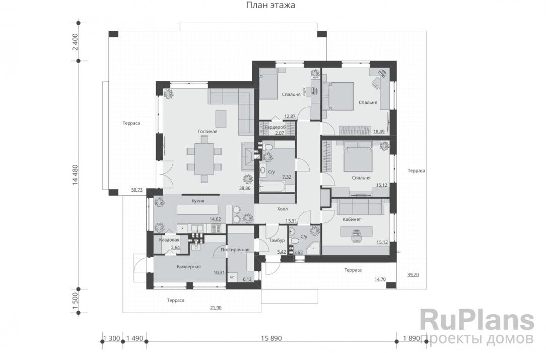 План дома. Изображение с сайта https://ruplans.ru