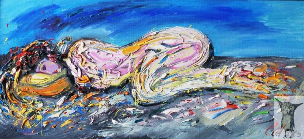 Андрей Елецкий Девушка лежащая 40×85 хм — 20 000 р