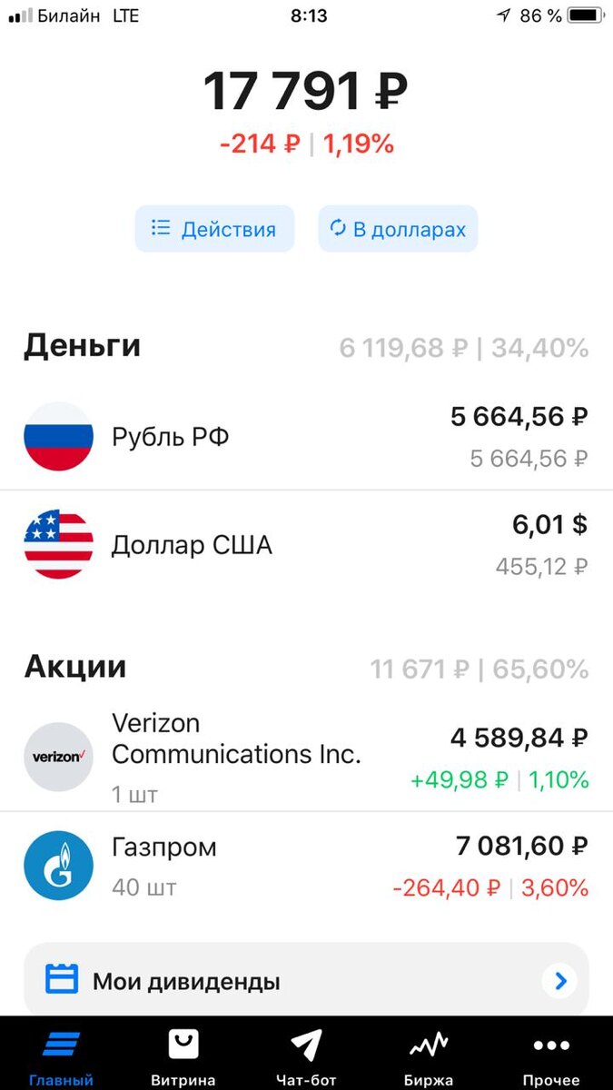 Мой портфель на 08.09.2020 г.