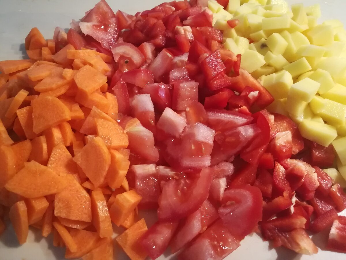 Нарезанные овощи