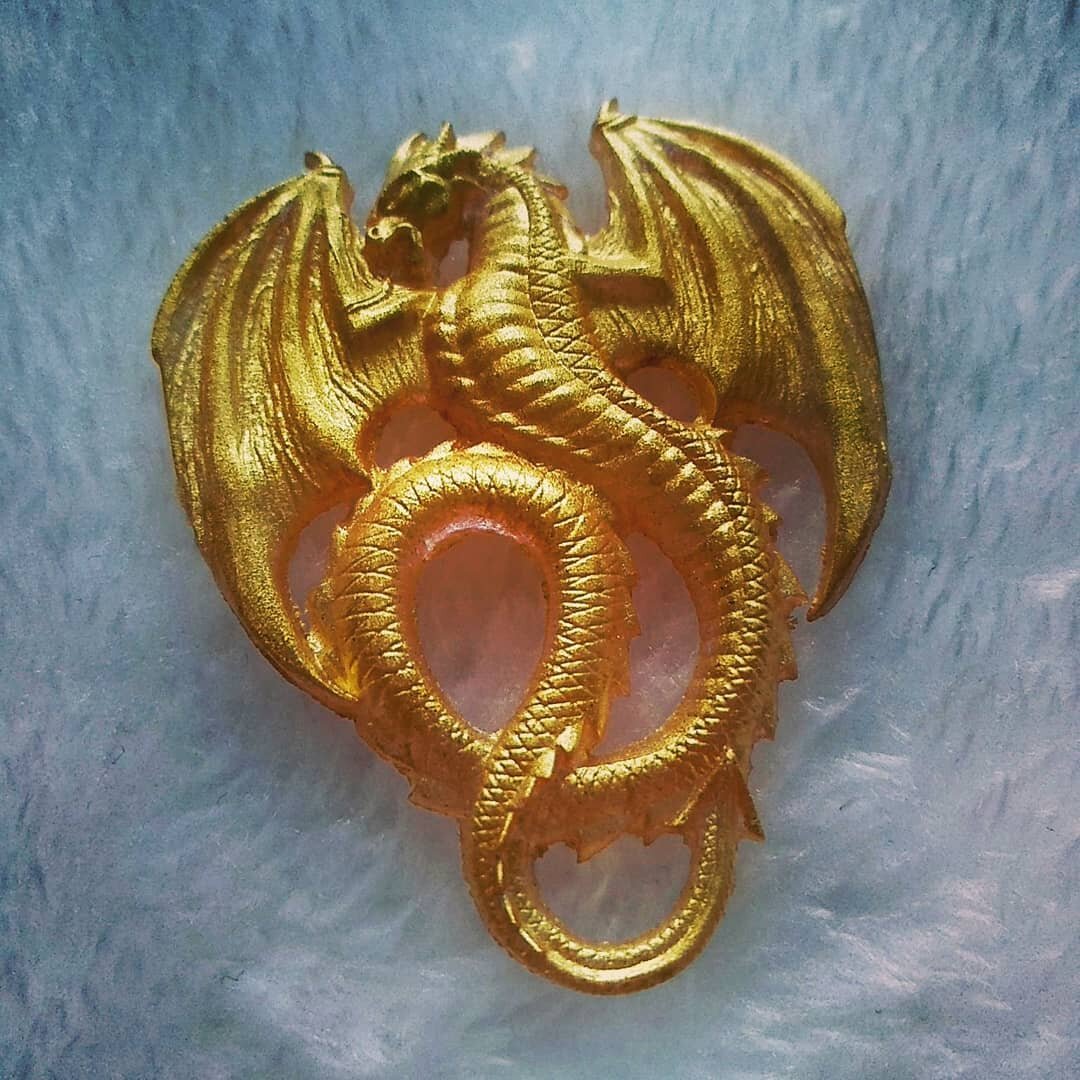 Позолочённый дракон из эпоксидки