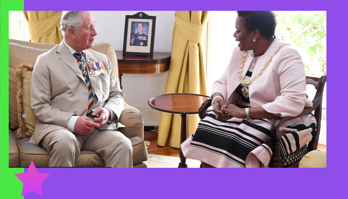 принц Чарльз беседует с главой Барбадоса