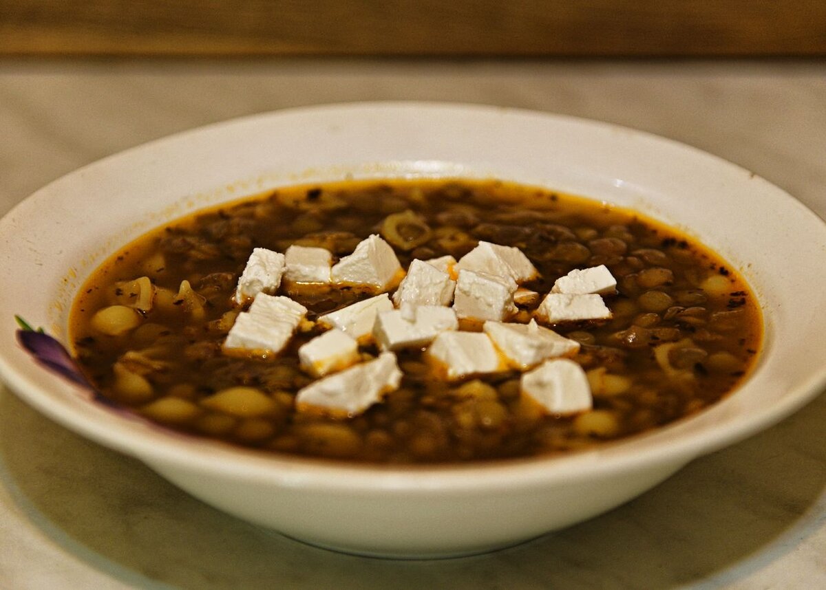 Чечевичный суп-пюре из зеленой чечевицы