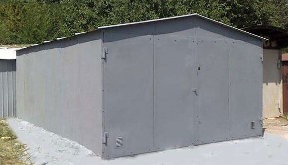  Металлический гараж цельносварной.