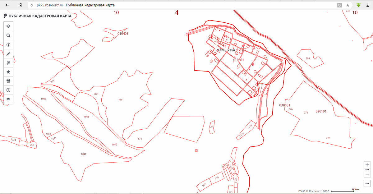 Кадастровая карта с красными линиями публичная