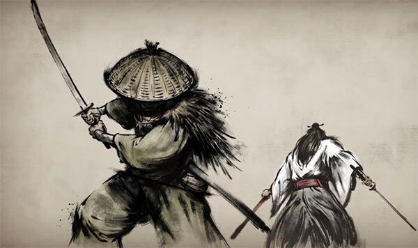 Современная иллюстрация. Ронин против самурая