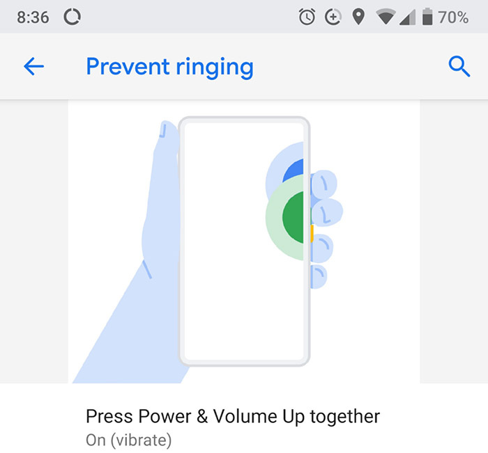 Скриншот из Android P с дизайном Google Pixel 3