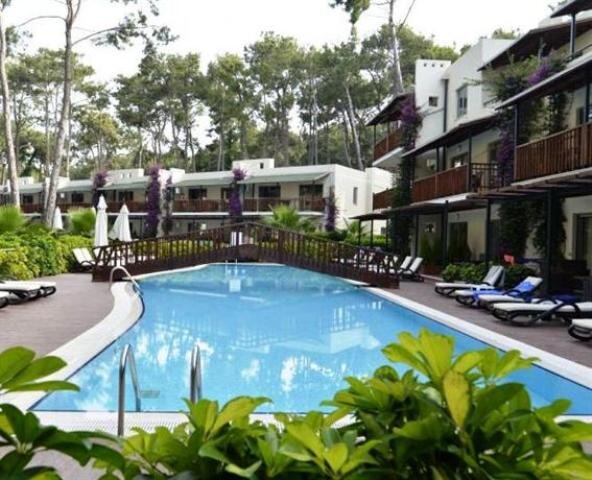 Общий вид отеля с бассейном (фото с букинга)                               