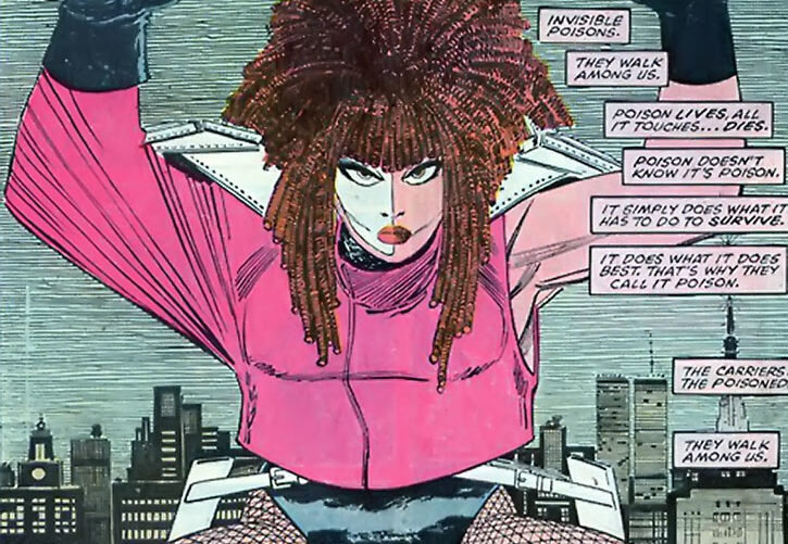 Villain who became pregnant with alpha child. Typhoid Mary Marvel.