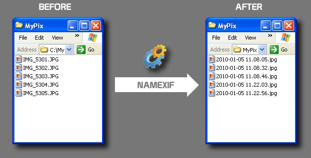 Работа Namexif - до и после.