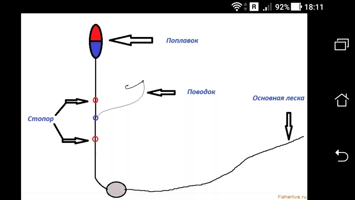 фото рисунок снасти донка на поплавок... перевертыш смотрим вниз - ниже.