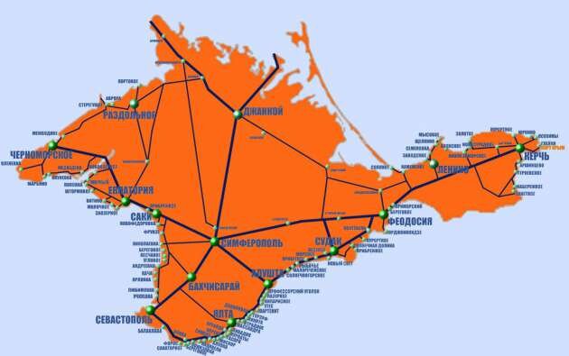 Современная карта Крыма