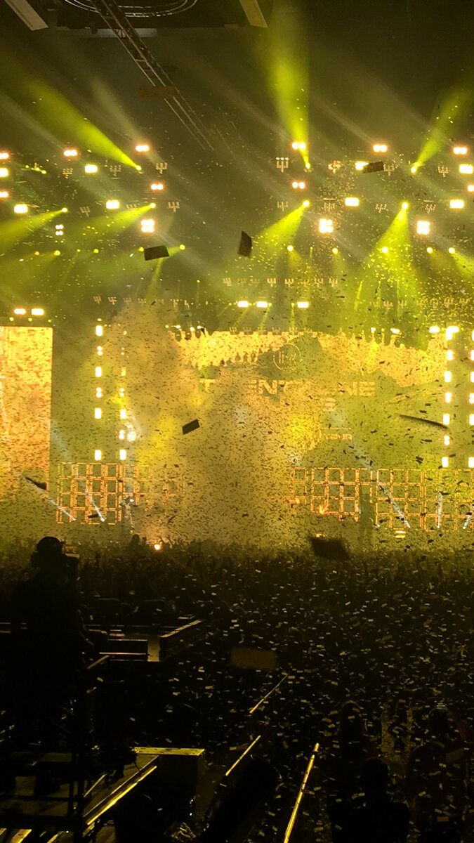 Под конец концрта Тайлер и Джош поблагодарили нас и резко начали падать бумажки, это было очень красиво, все кричали «СПАСИБО» и ребята вскоре скрылись!