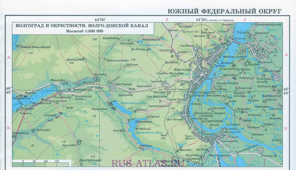 Карта волго каспийского канала