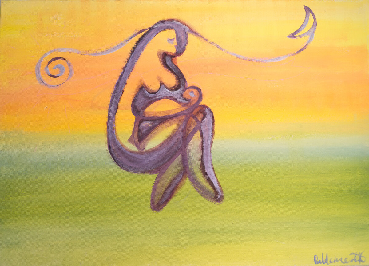 "Мир, связанный женщиной", холст, акрил, Ольга Левская