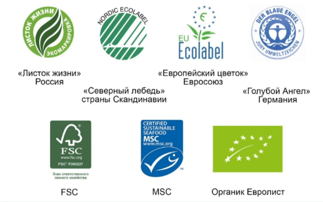 У России только одна экомаркировка "листок жизни", поэтому, если встретите ее на  упаковке, будьте уверены, что товар является экологичным