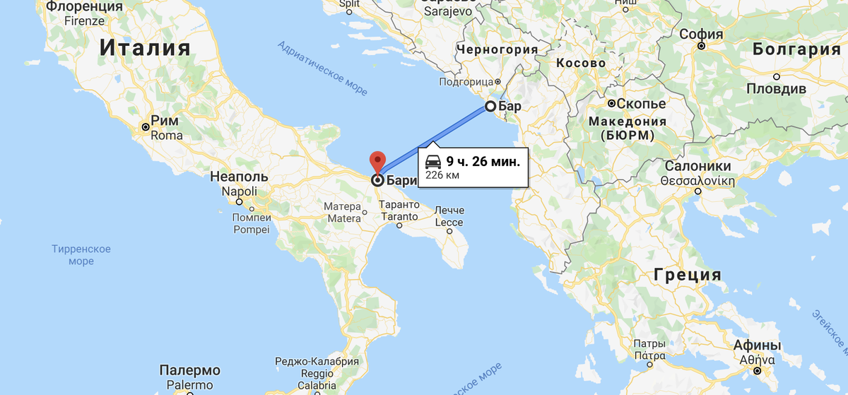 Бари расстояние. Паром бар Черногория Бари Италия. Бар Черногория на карте. Город бар Черногория на карте. Карта Черногории Италии.