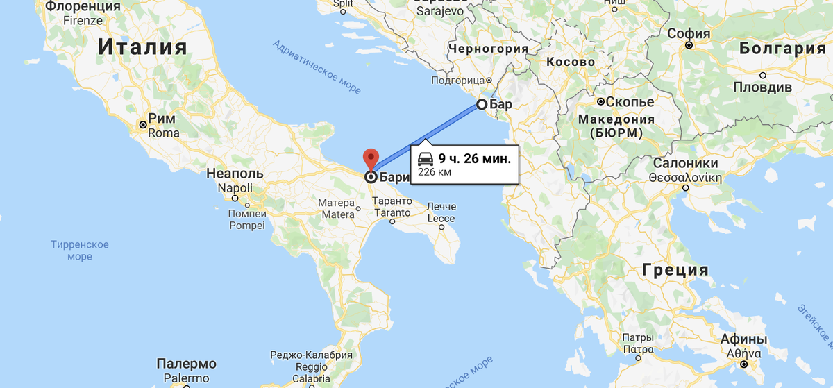 Карта города бар черногория