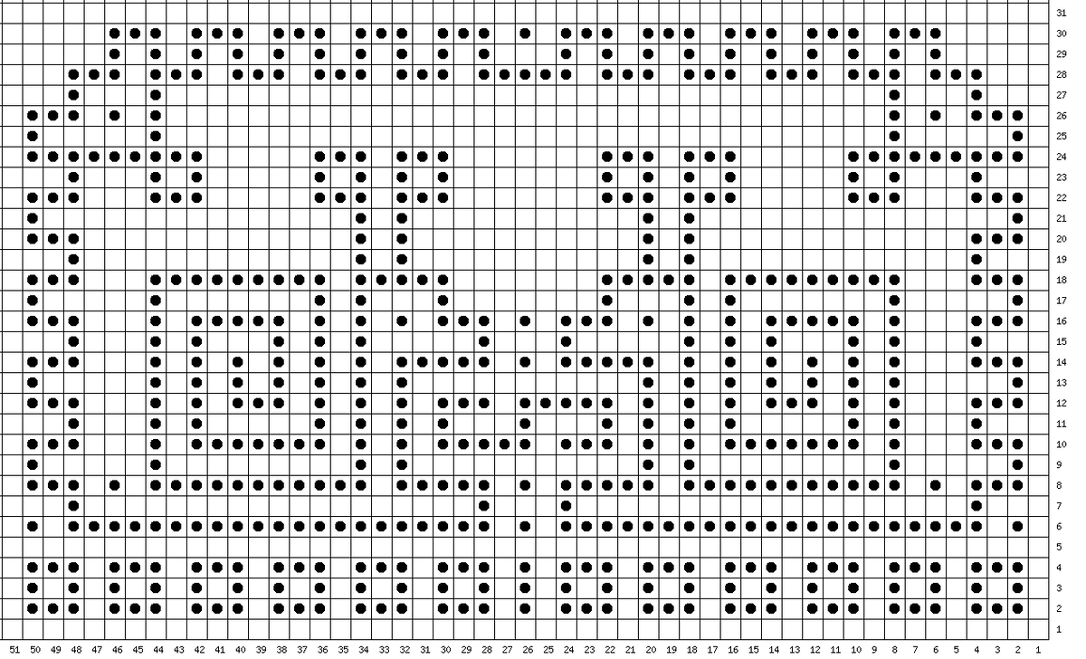 схема на 49 петель и 29 рядов