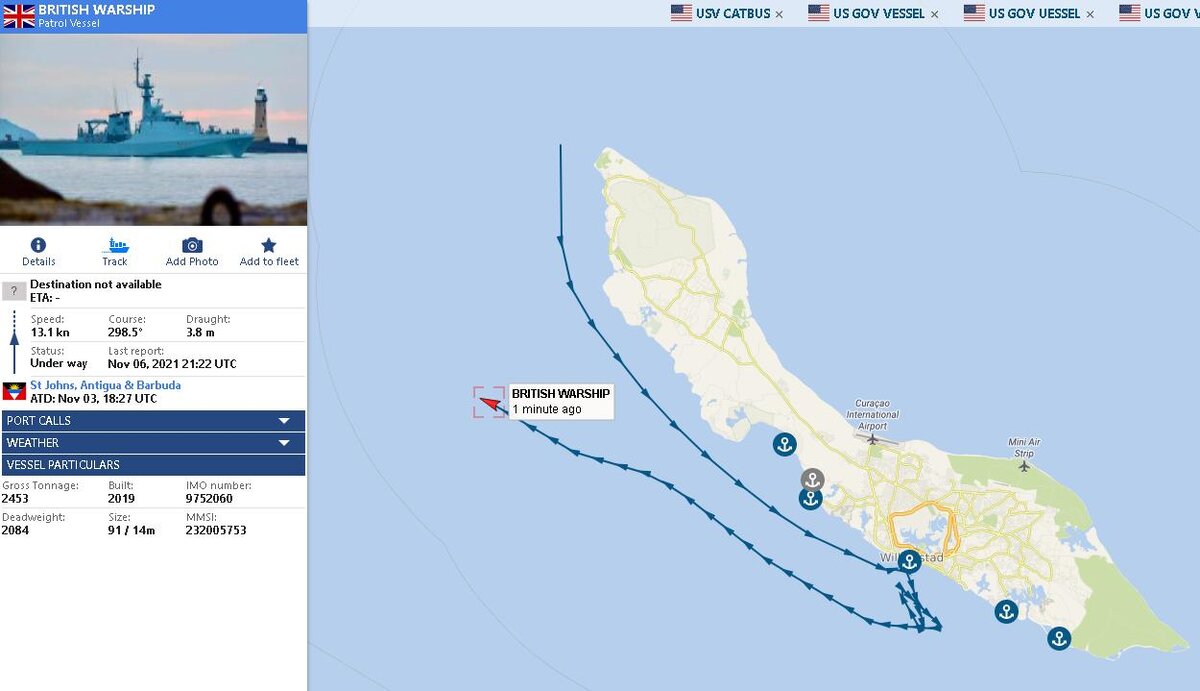 Трек 7 ноября по данным портала marinetraffic.com