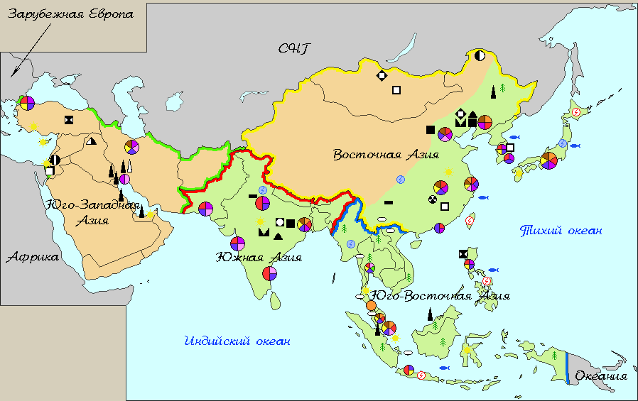 Зарубежная азия карта атлас