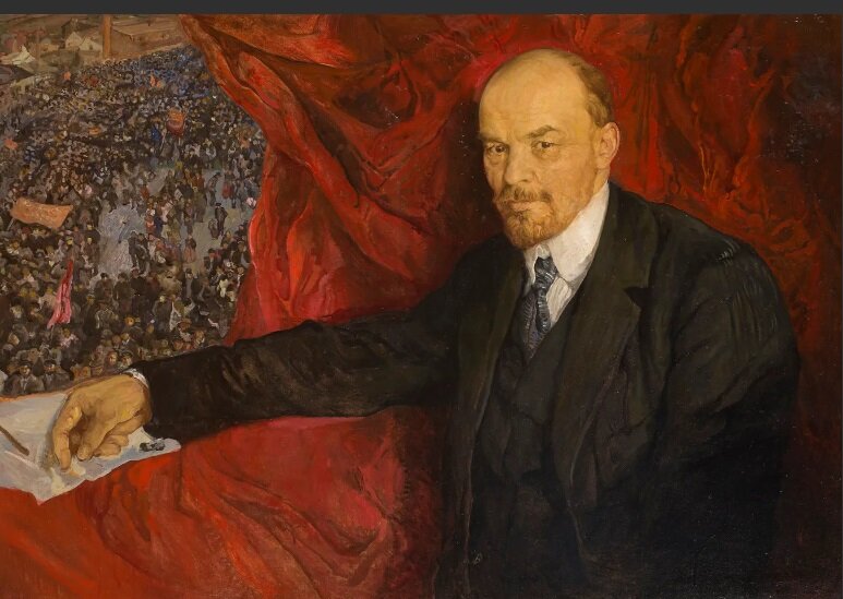 Исаак Бродский. В.И. Ленин и манифестация. 1919.