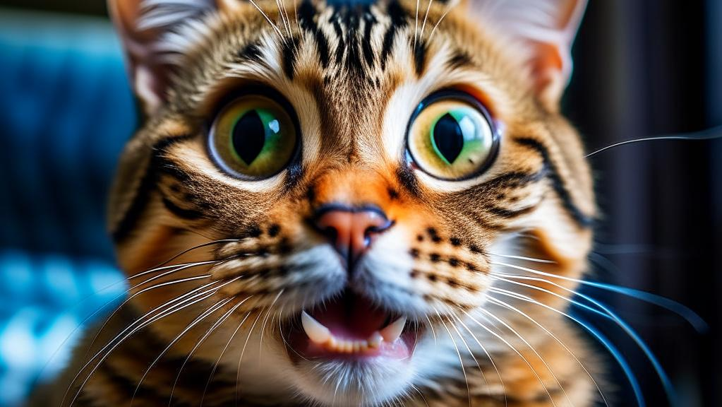 Изображение удивленного котика создал ИИ