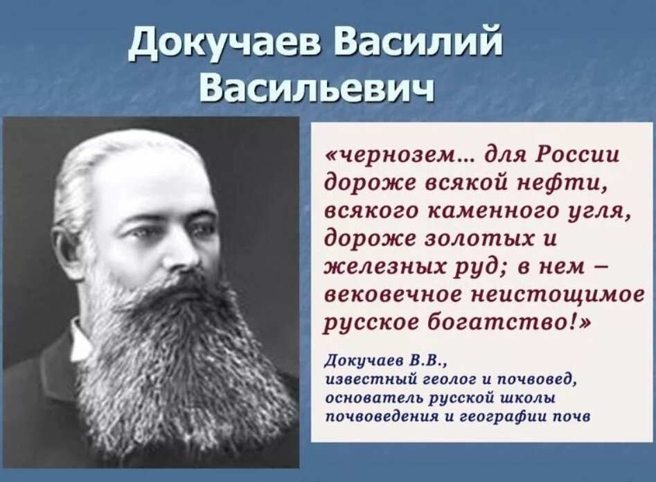 Имя великого русского ученого почвоведа. Докучаев почвоведение.