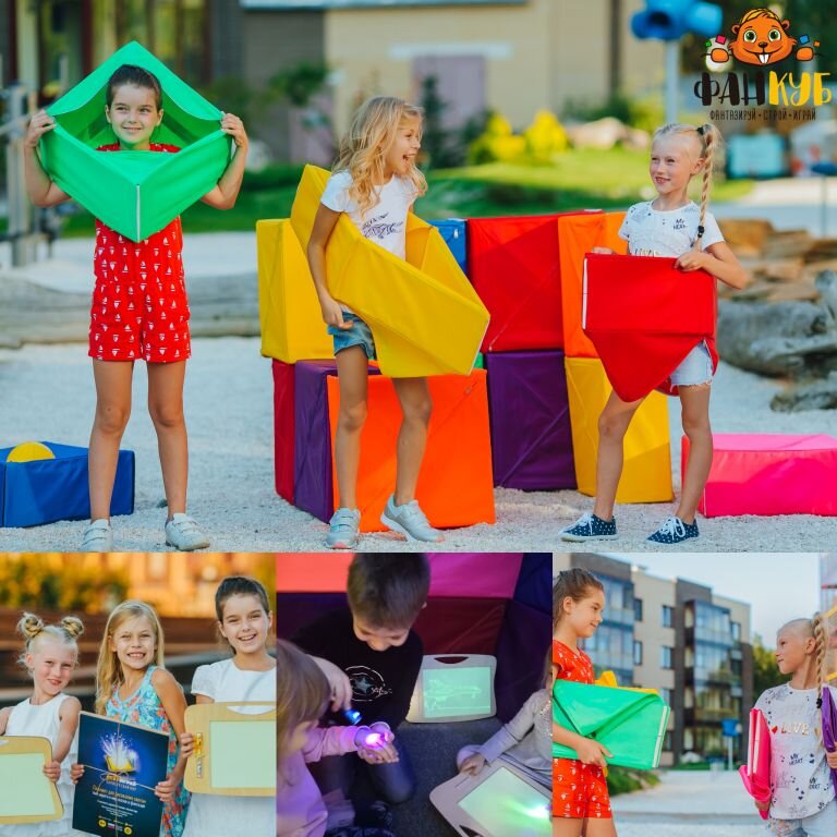 Детские игровые наборы из кубиков-трансформеров ФАНКУБ и эко-планшеты для рисования светом светИграй