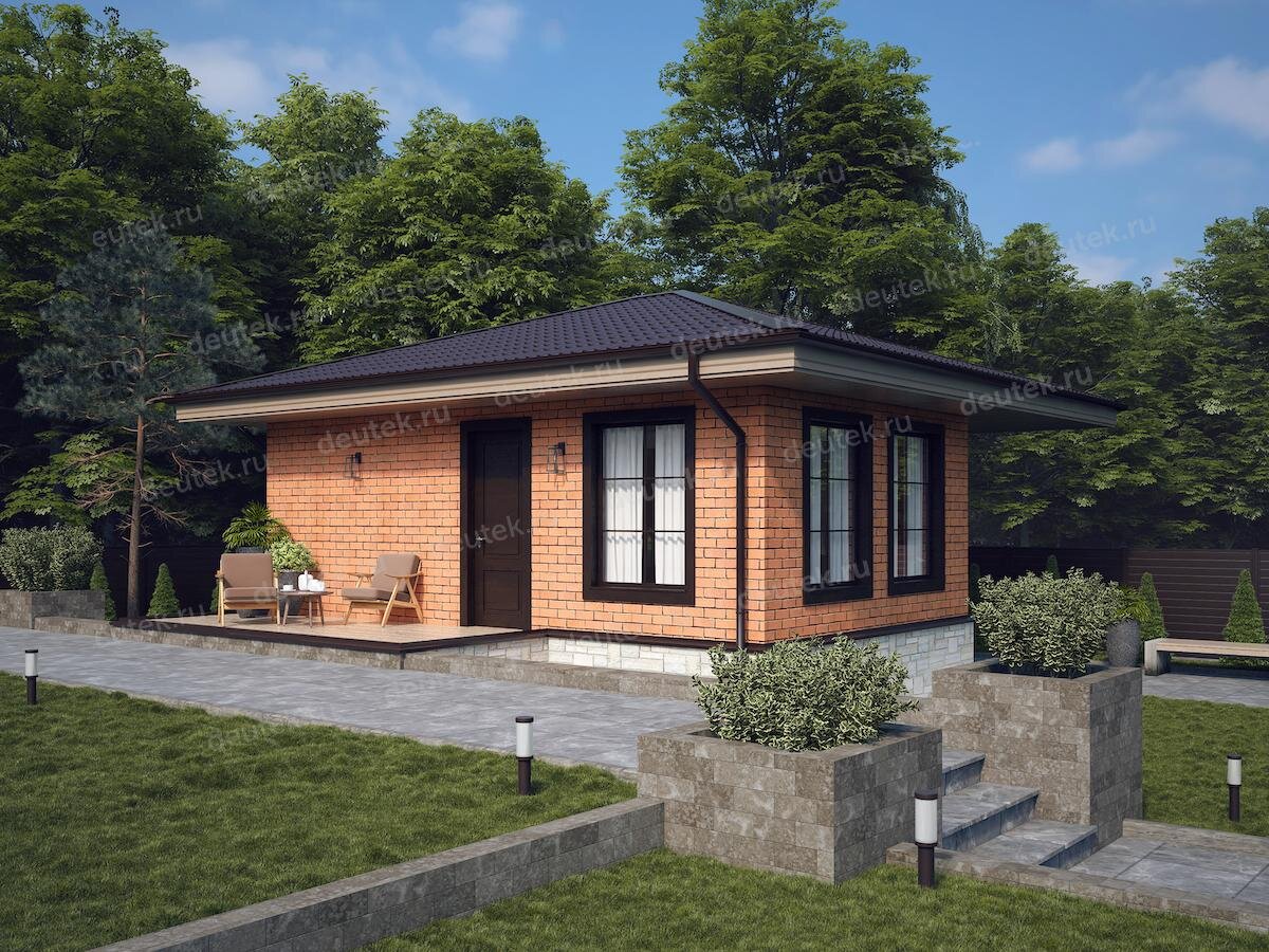 Проект бани в архитектурном европейском стиле DTE4
