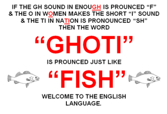 Фото из открытых источников: довольно старый пример того, насколько безумным может быть чтение английских слов