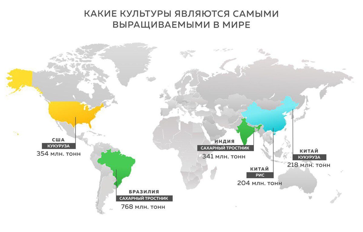 Страны лидирующие по сбору главных сельскохозяйственных культур карта