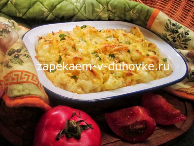 Запеканка из картофеля и цветной капусты с прованскими травами и кунжутом