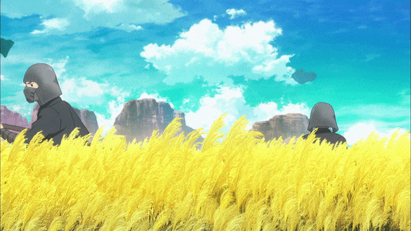 ГИФ'ка из аниме:  проникновение на вражескую базу.