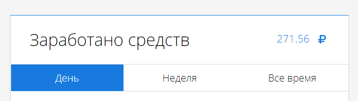Заработок за один день.