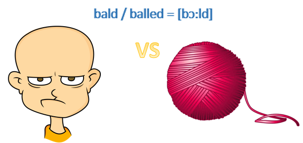 Омофоны bald / balled = [bɔ:ld]