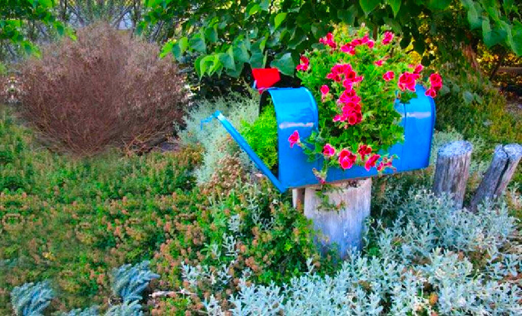 Почтовый ящик в дизайне сада