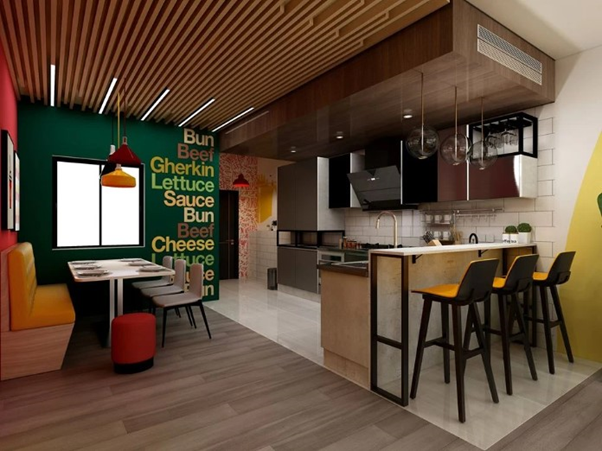 Кухня совмещена с обеденной зоной