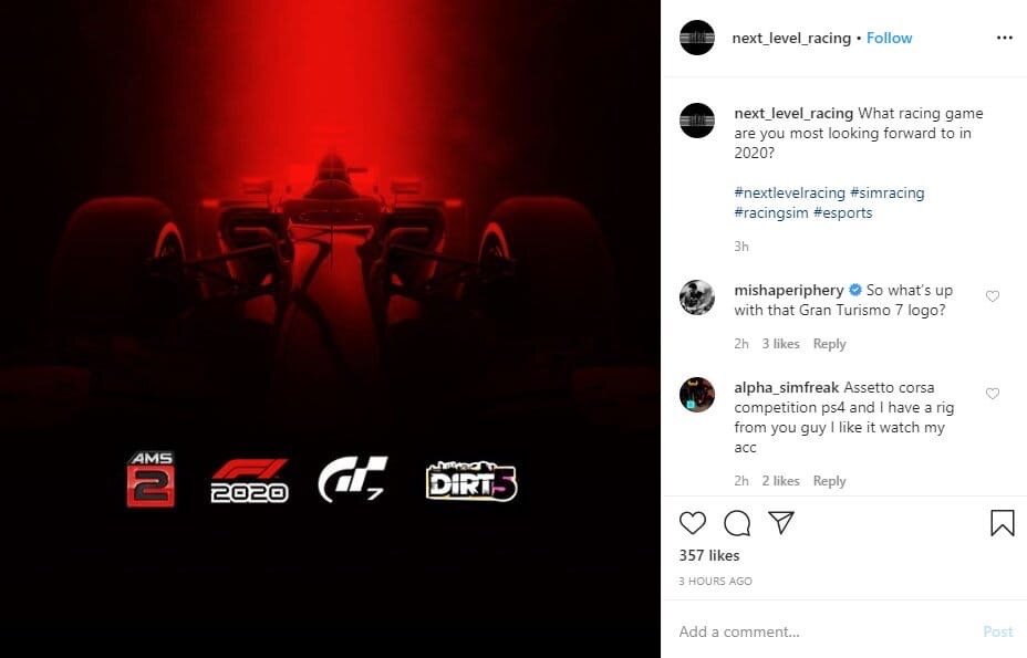 Производитель кокпитов для автосимуляторов Next Level Racing возможно слил информацию от GT.