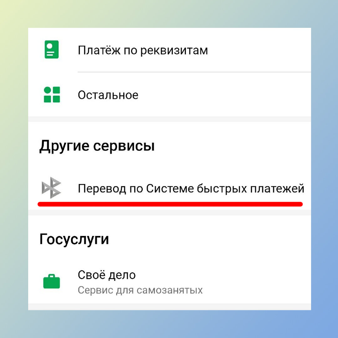 Как перевести через сбп