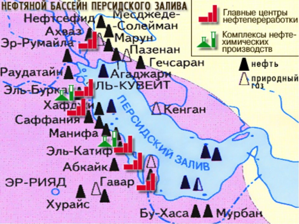 Карта месторождений саудовской аравии