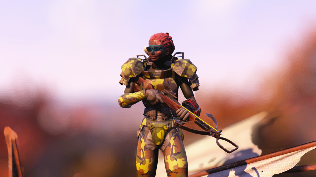 Броня секретной службы с камуфляжной окраской - скриншот из игры Fallout 76