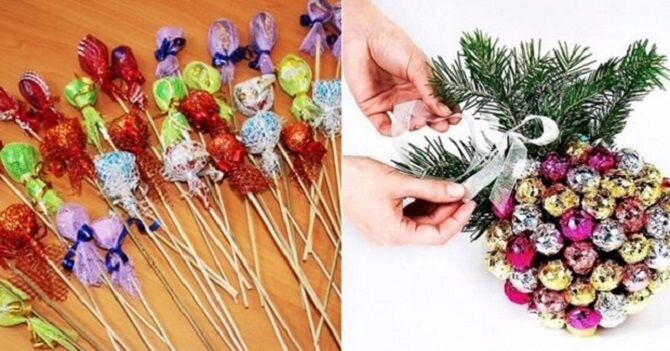 Как сделать конфету на Новый год своими руками: креативные идеи поделок с фото