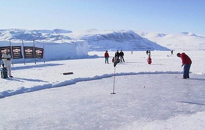 Щенки хаскиКитыПолярный медведьЧемпионат по гольфу на льду в Уумманнаке в честь окончания полярной ночи