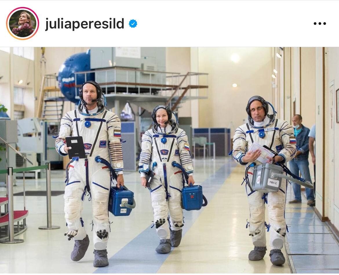 режиссер Клим Шипенко, актриса Юлия Пересильд, космонавт Роскосмоса Антон Шкаплеров