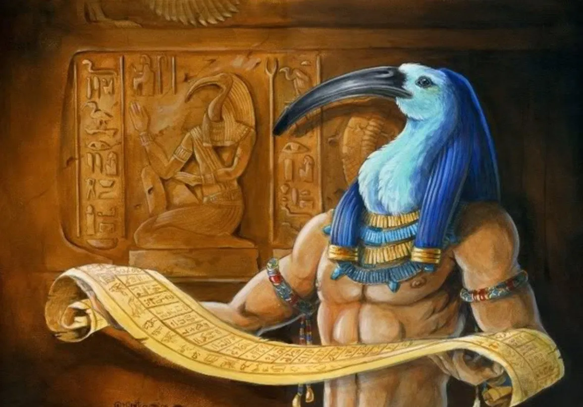 Тот, Бог Мудрости, древняя египетская культура - клипарт