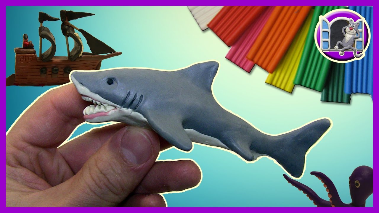 Лепим Белую Акулу Из Пластилина | Видео Лепка | Great White Shark Out Of  Clay