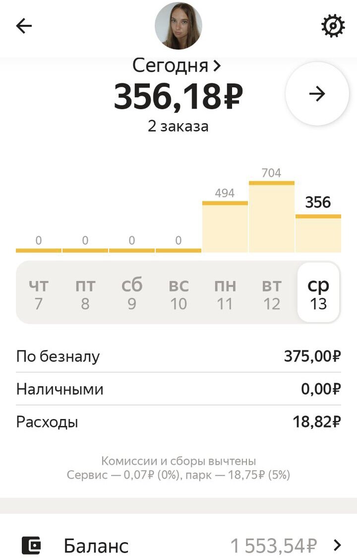 Баланс и количество заказов за 3 дня!